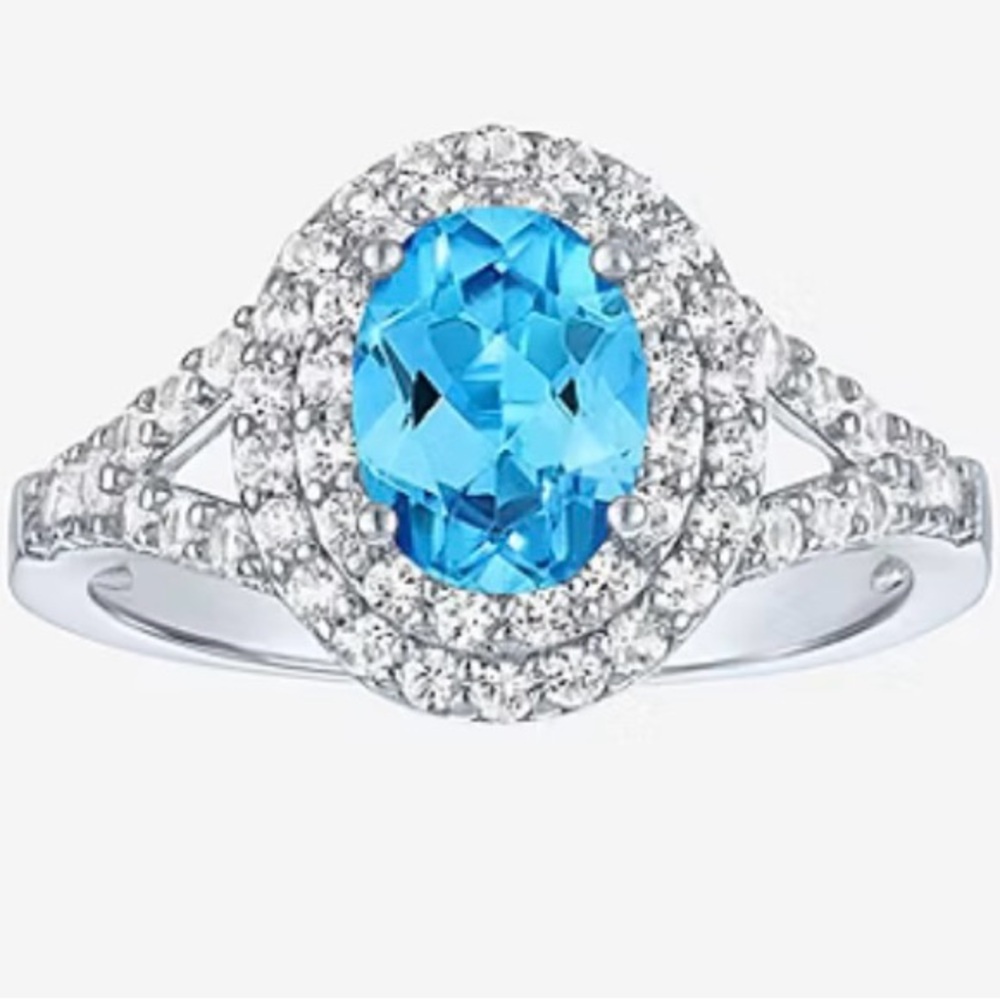 Blue Topaz Cocktail Ring 7